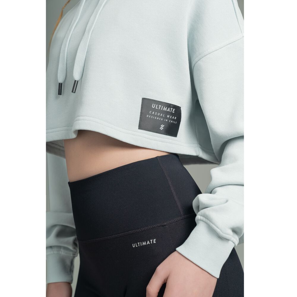 Ultimate Hoodie Crop Mujer Mint - S image number 4.0