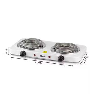 Cocina Eléctrica Portátil De 2 Platos 2000w Raf Blanca