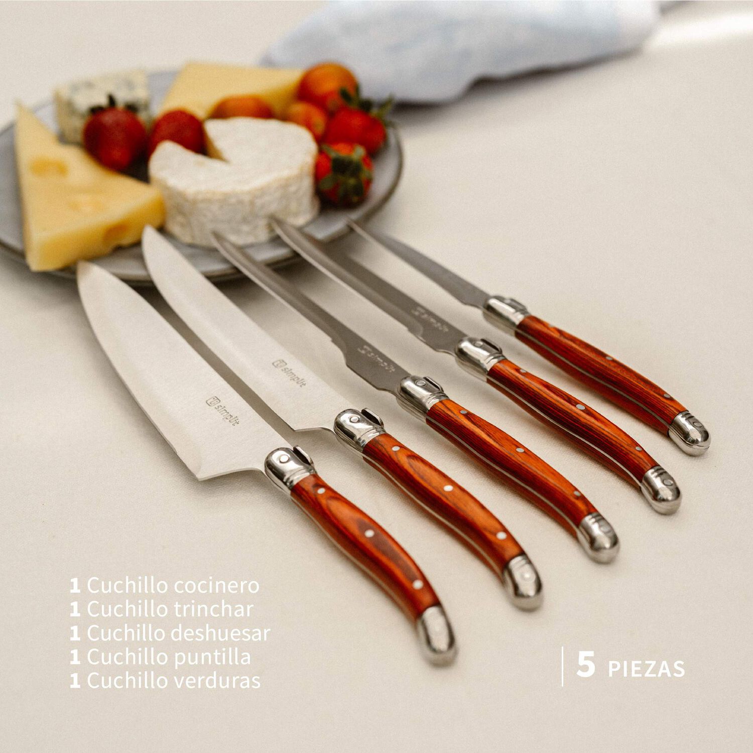 Set Cuchillos 5 Pcs Marsella Acero Inoxidable Simplit image number 3.0