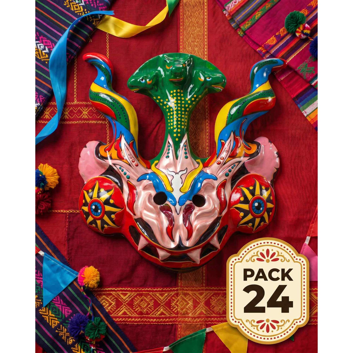 Pack 24 Mascaras Fiesta De La Tirana Diablada image number 1.0