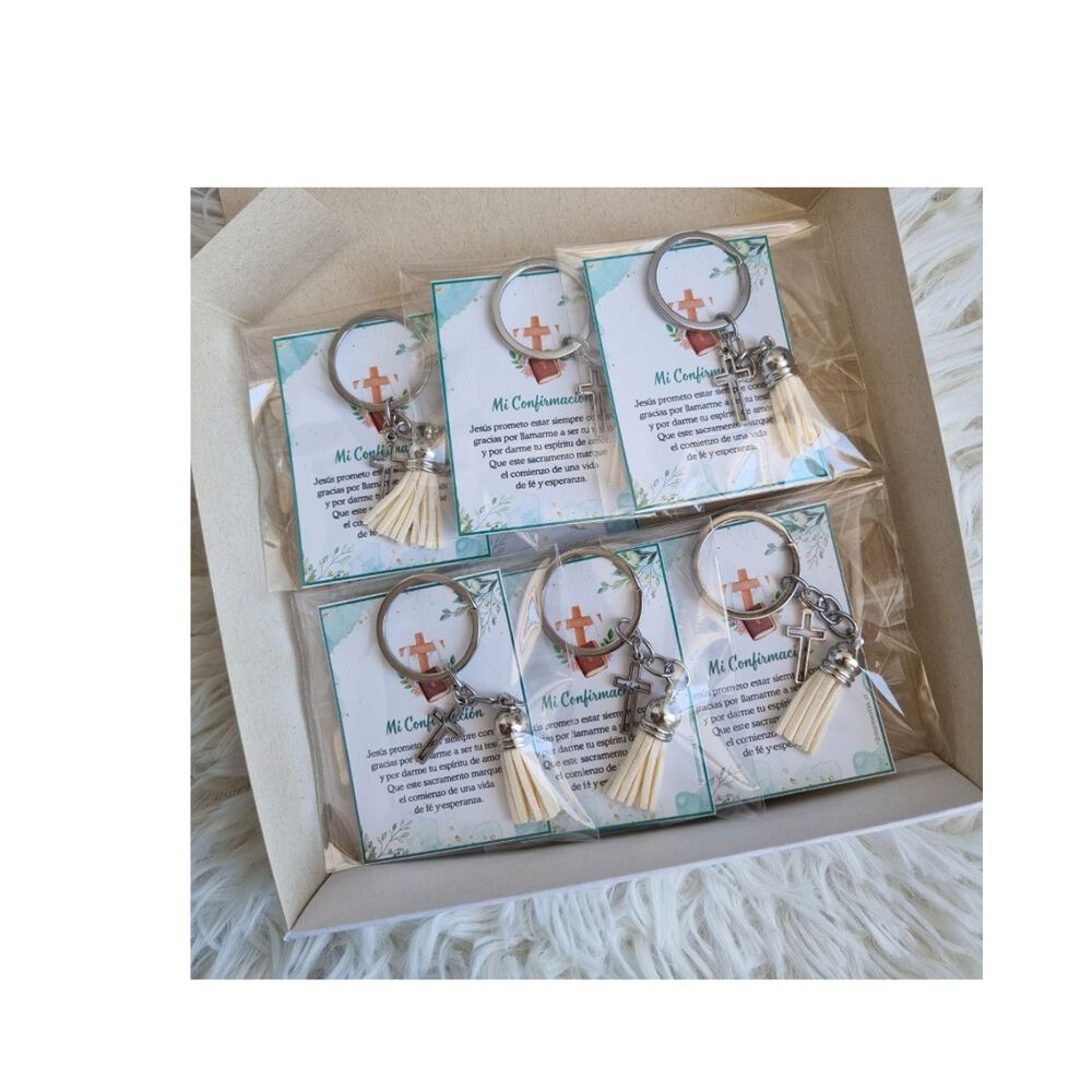 Recuerdos Encintados Confirmacion 12 Llaveros + Tarjetas image number 2.0