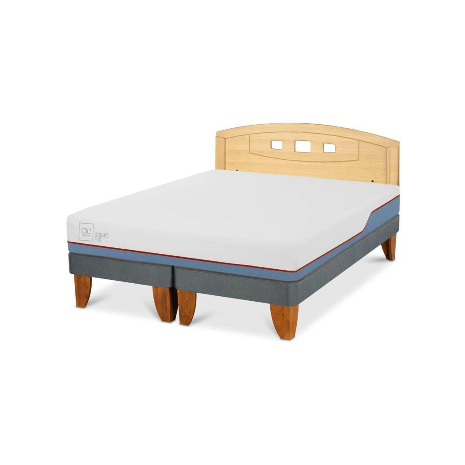 Cama Europea Cic Excellence Plus / 2 Plazas / Base Dividida + Respaldo image number 1.0