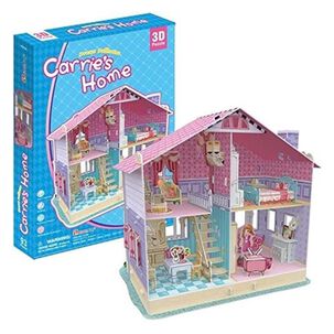Juguete Casa De Mu&ntilde;ecas Armable Puzzle 3d 93 Piezas