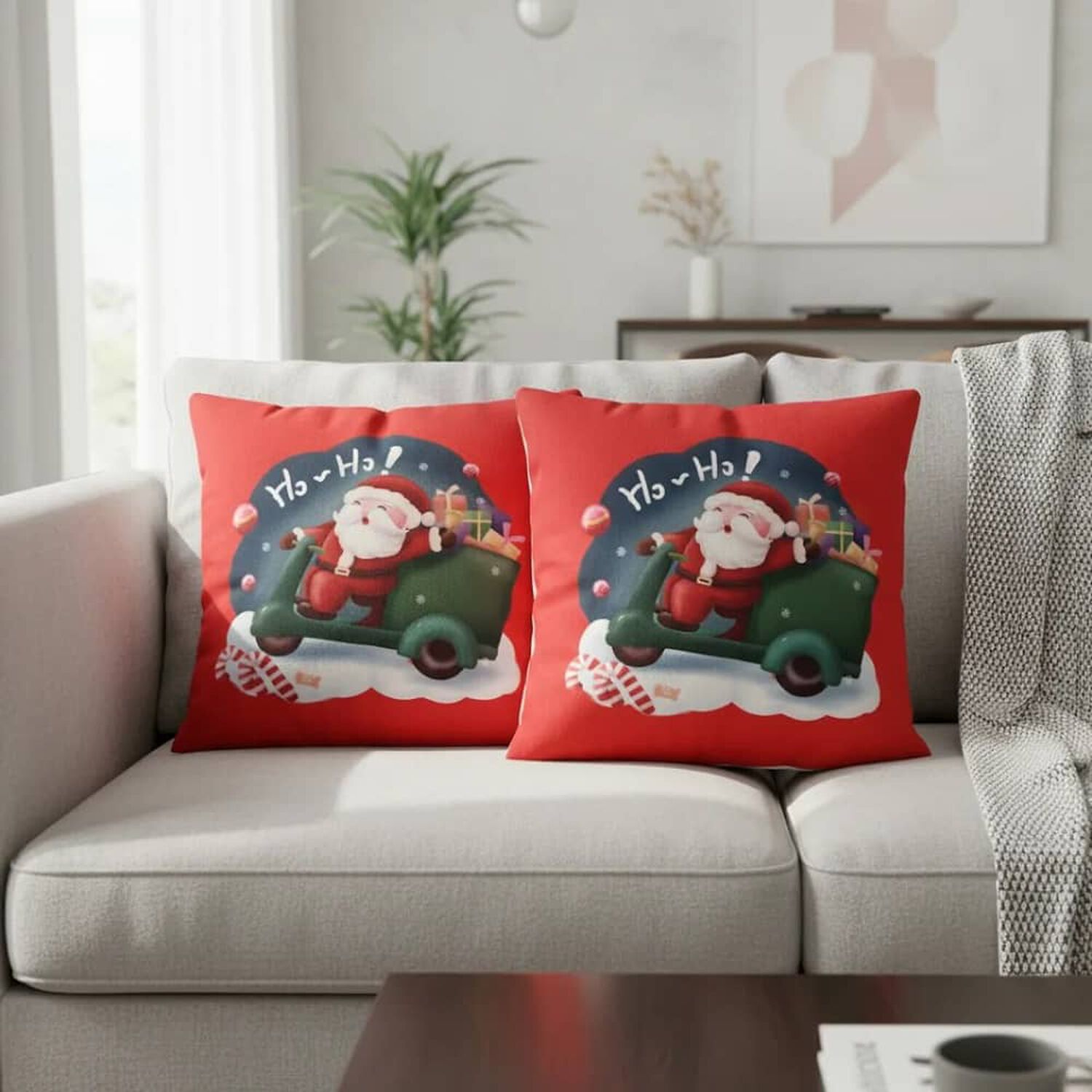 Set De 2 Cojines 45x45cm Navidad - Ho Ho Rojo image number 4.0