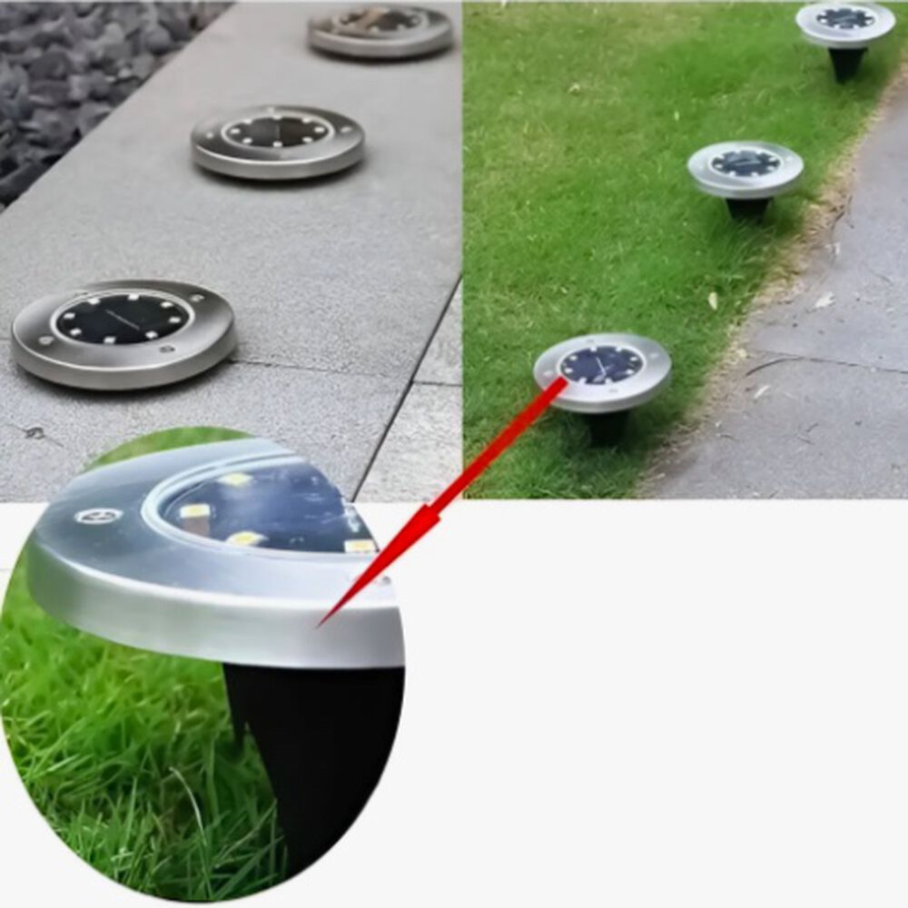 Pack 4 Focos Solares Jard&iacute;n Estaca De 8 Led image number 2.0