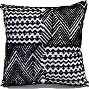 Set De 2 Cojines Bordados Negros - Cuadrado