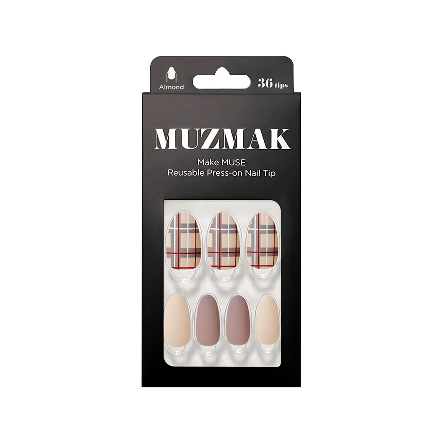Muzmak - U&ntilde;as Press On Cozy Sand Almond 36 U. image number 0.0