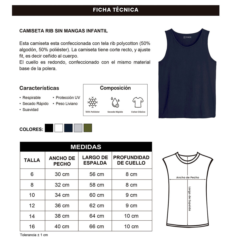 Camiseta Rib Sin Manga Snix image number 2.0