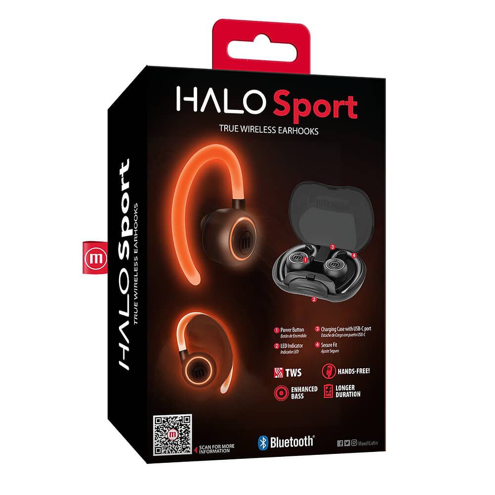 Aud&iacute;fonos Deportivos Inal&aacute;mbricos Maxell Bluetooth Tws Halo Con Iluminaci&oacute;n image number 2.0