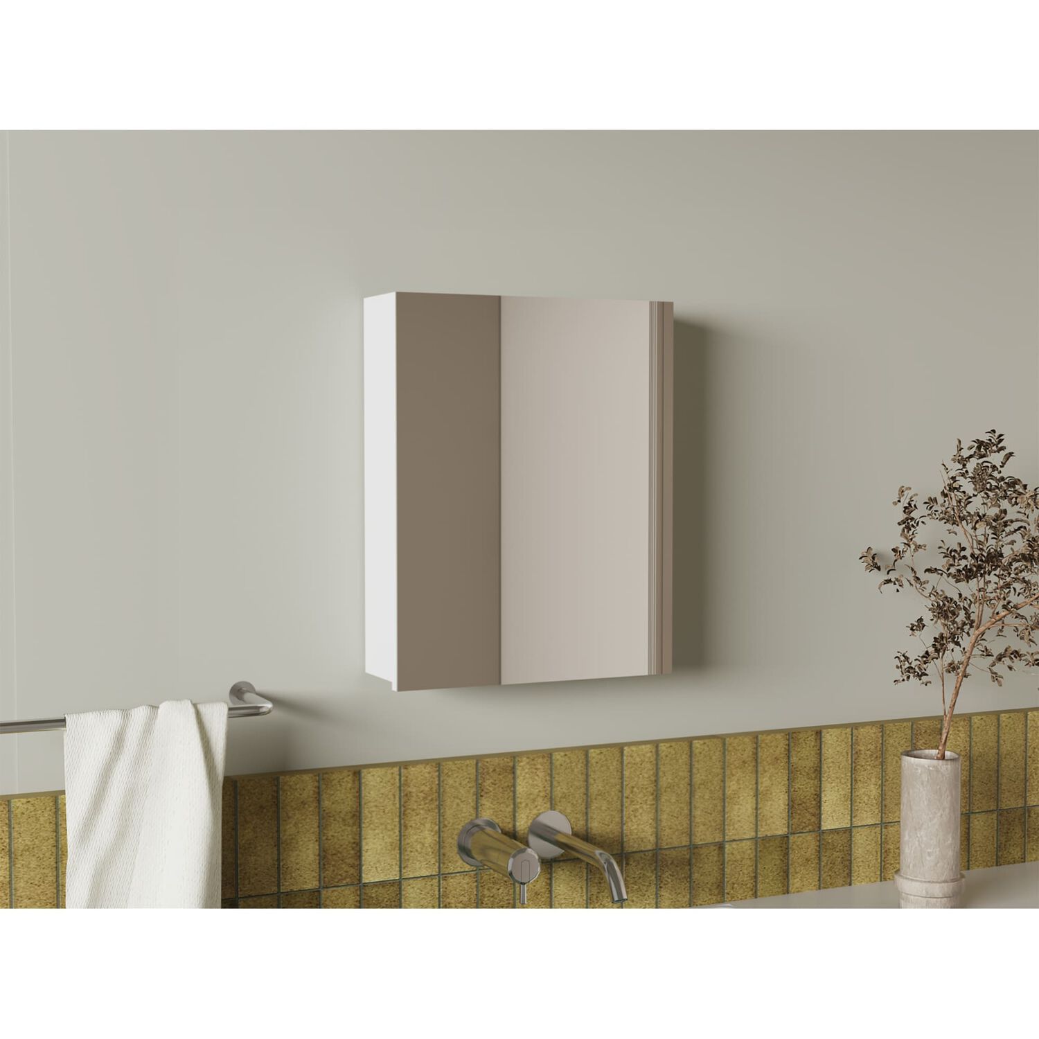 Botiquin De Ba&ntilde;o 1 Puerta 50x40x12 Cm Blanco image number 4.0