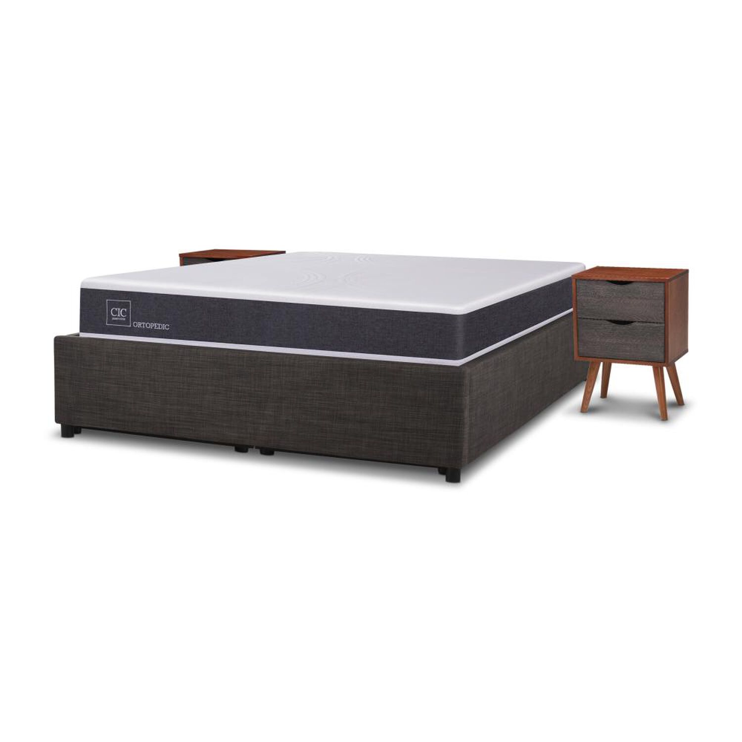 Cama Ba&uacute;l Cic New Ortopedic / 2 Plazas / Base Normal + Velador image number 4.0