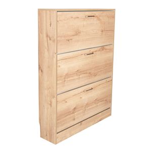 Zapatero 3 Cajones Amplios Fm-002c Caf&eacute; Claro Blanco