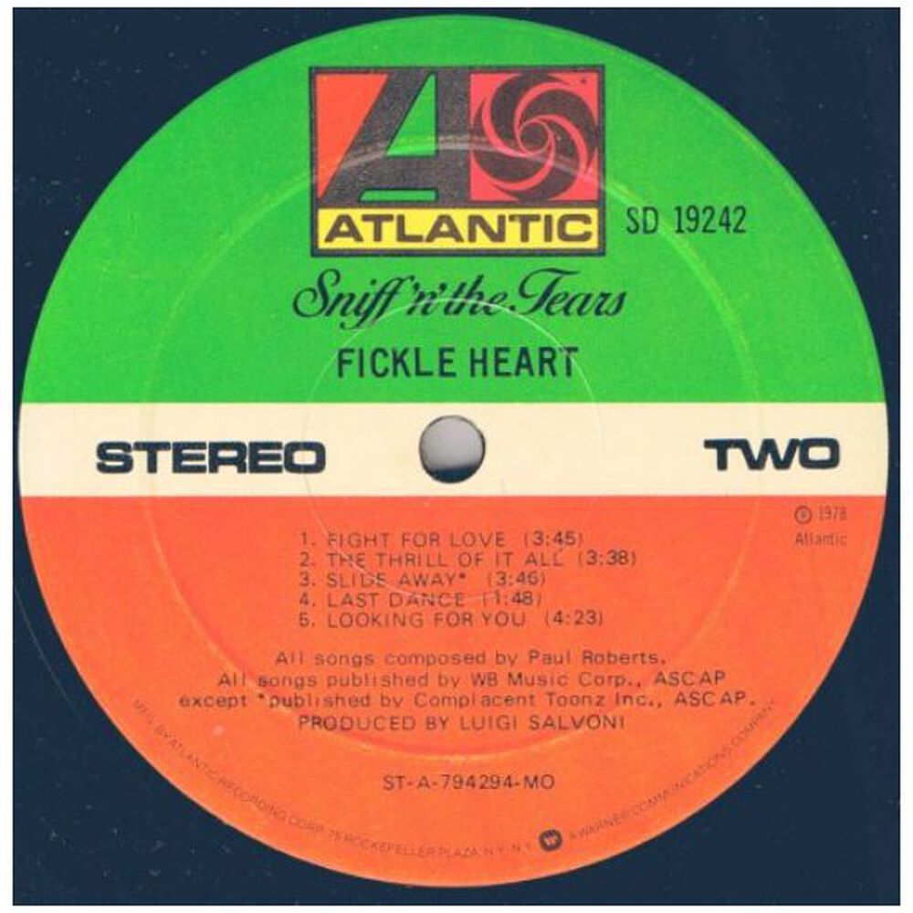 Sniff 'n' The Tears - Flickle Heart | Vinilo Usado image number 2.0