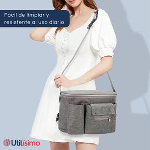 Bolso Maternal Mochila Para Coche Pa&ntilde;alera Beb&eacute; Light Gray