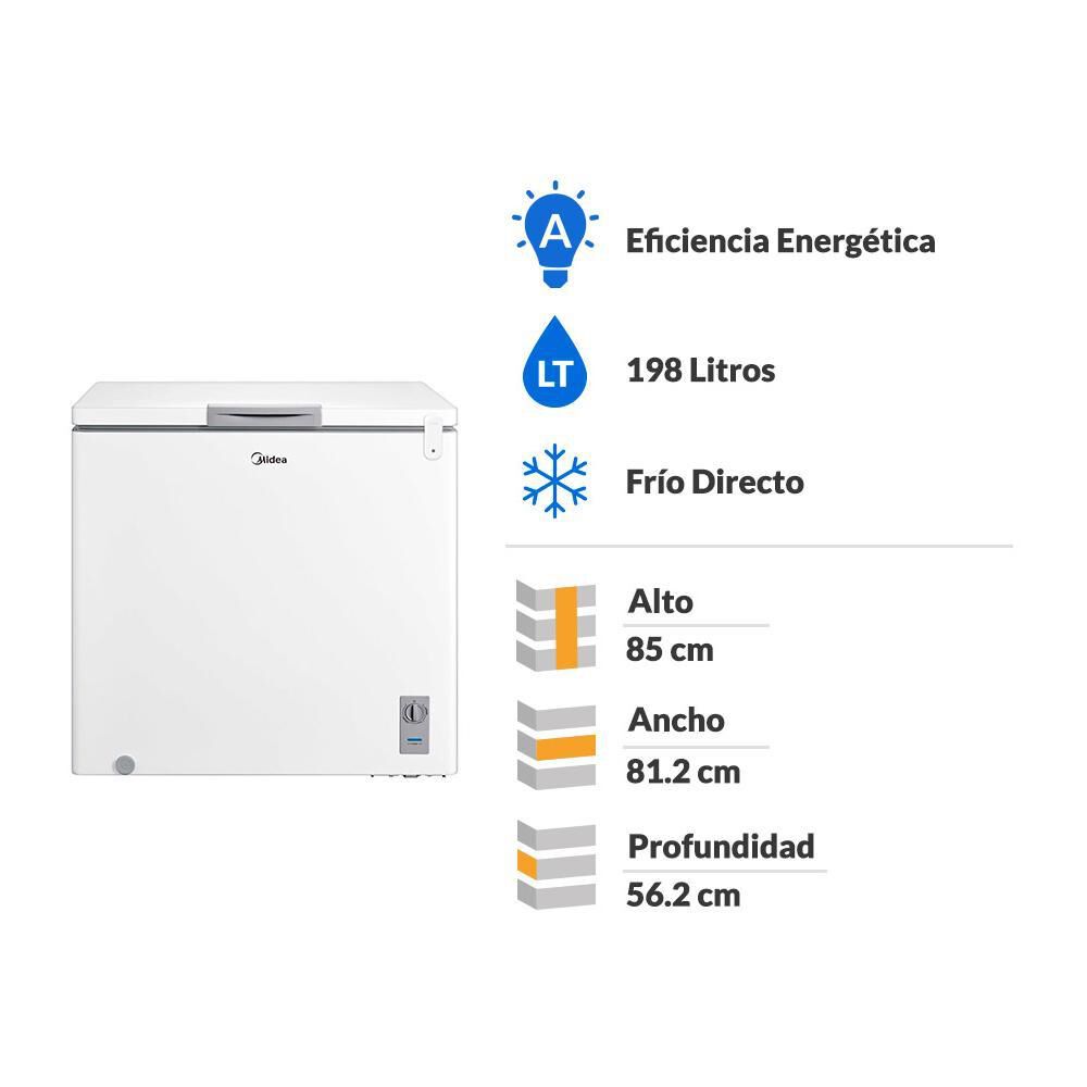 Freezer Horizontal Midea MFH-1990B258CN / Frío Directo / 198 Litros / A+ image number 1.0