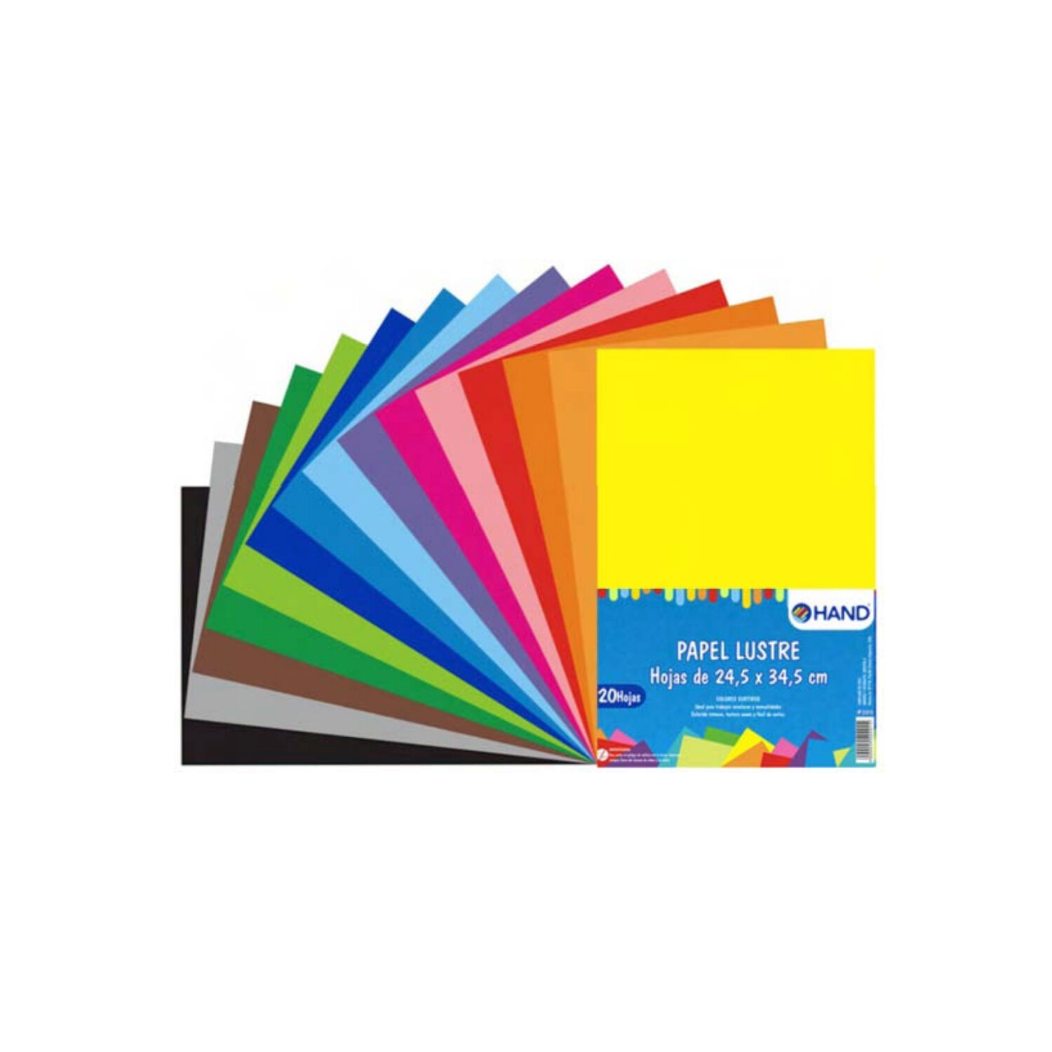 Pack 200 Hojas Papel Lustre 24x34cms Colores - Ps image number 0.0