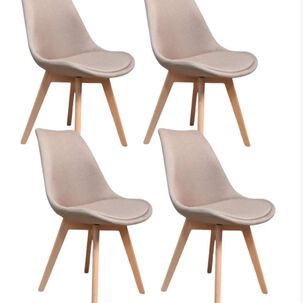 Pack 4 Sillas Tulip Lino Beige