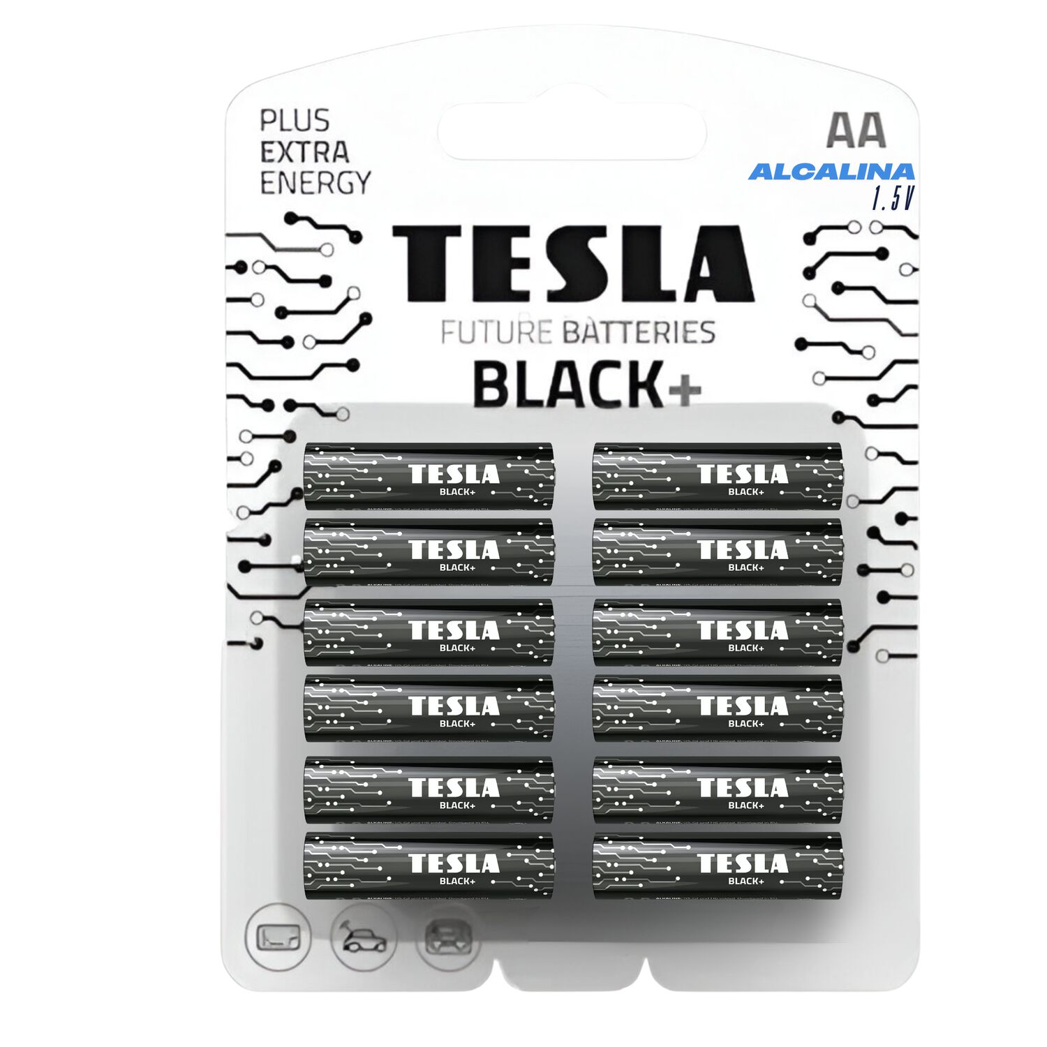 Pack 12 Pilas Tesla Black+ Aa T-es-011 Alcalina High Power image number 0.0