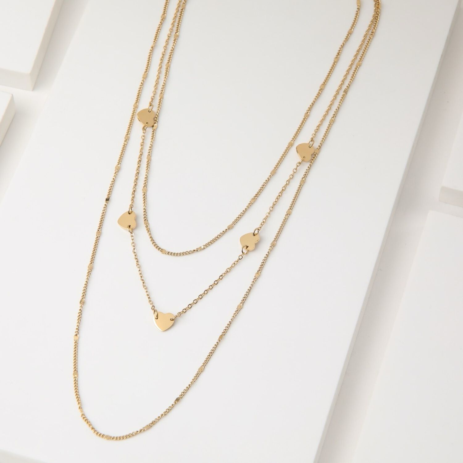 Collar Doble 19v69 Italia Dorado Mujer Stne112 image number 1.0