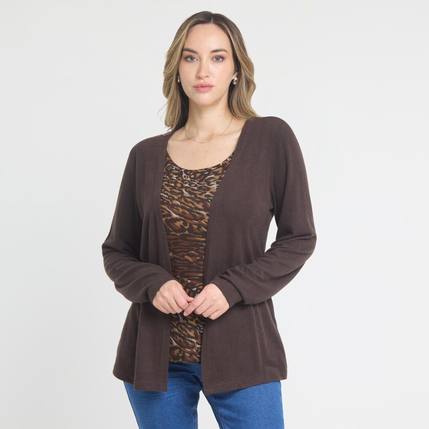 Sweater Tejido Camant Doble Manga Larga Cuello Redondo Mujer Lesage image number 0.0