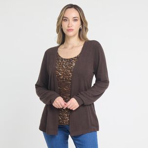 Sweater Tejido Camant Doble Manga Larga Cuello Redondo Mujer Lesage