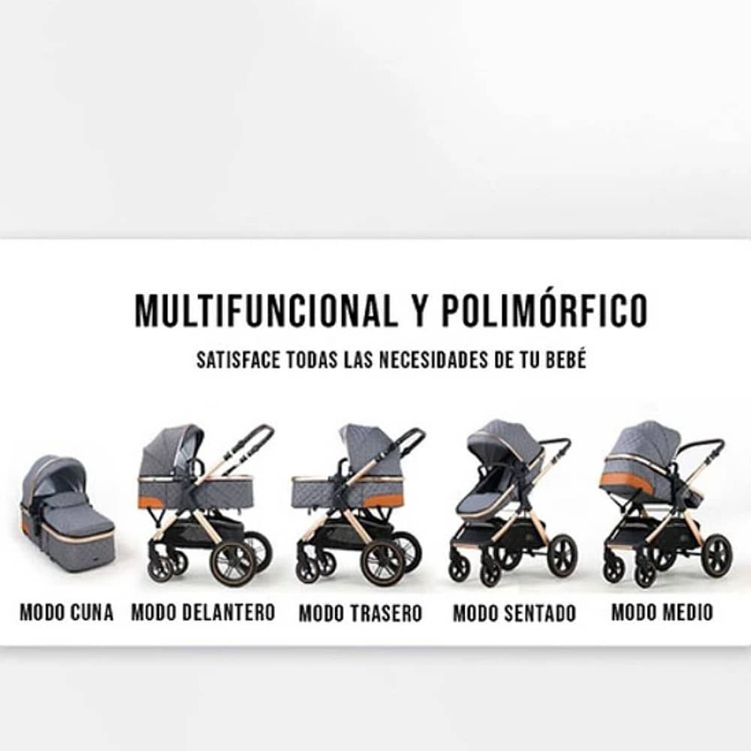 Coche Cuna Accesorios Beb&eacute; 5 En 1 Plegable Multifuncional image number 1.0