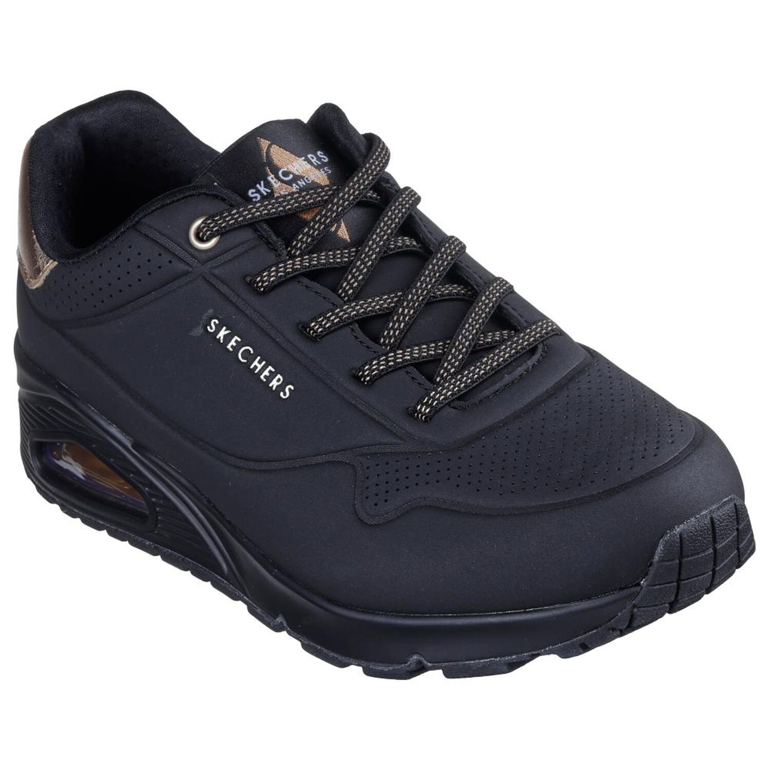 Zapatilla Urbana Mujer Skechers Uno - Shimmer Away Bbk image number 4.0