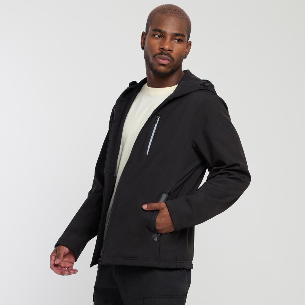 Chaqueta Deportiva Lisa Regular Cuello Alto Con Capucha Hombre Wetland image number 2.0
