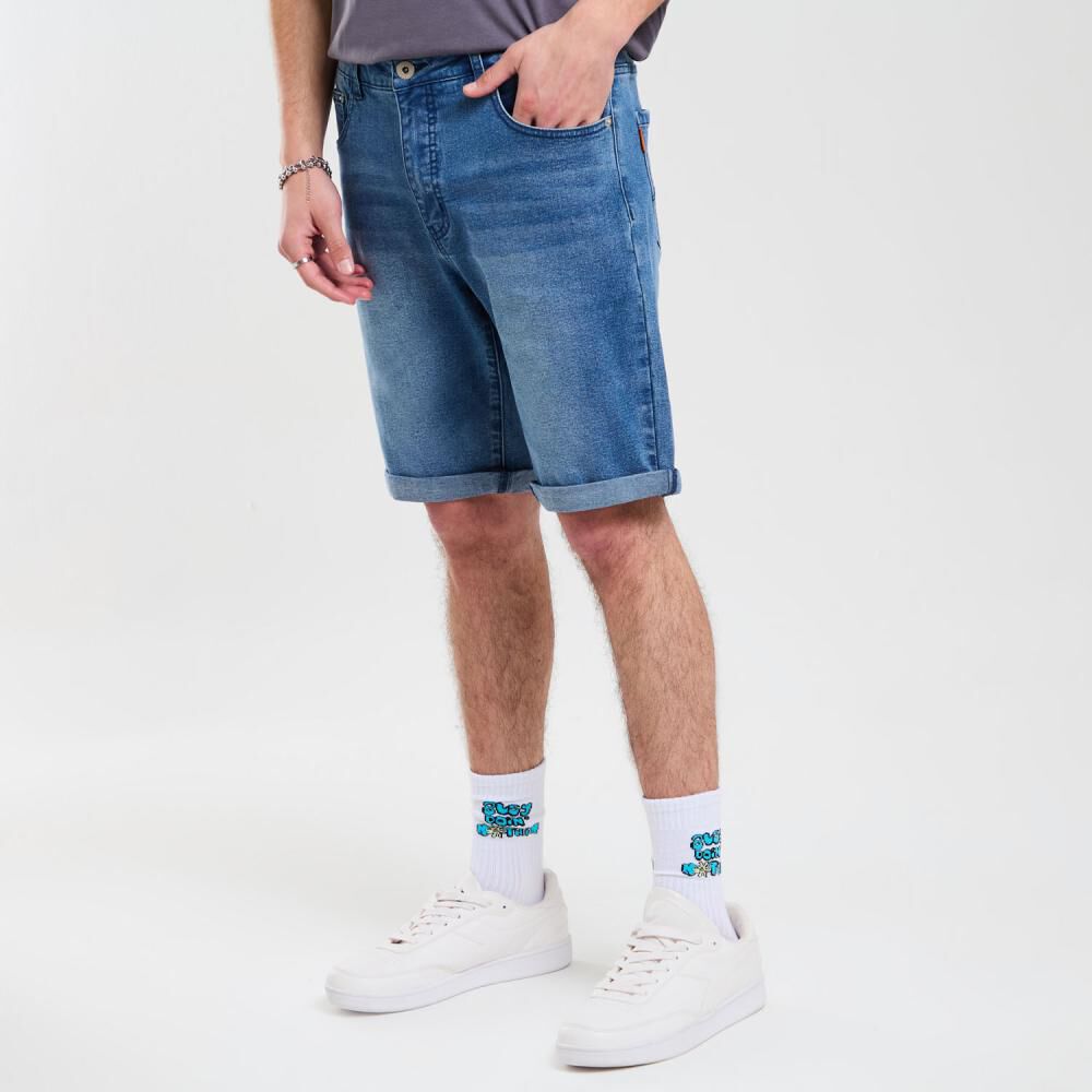 Bermuda Denim Tiro Medio Slim Hombre Skuad image number 2.0