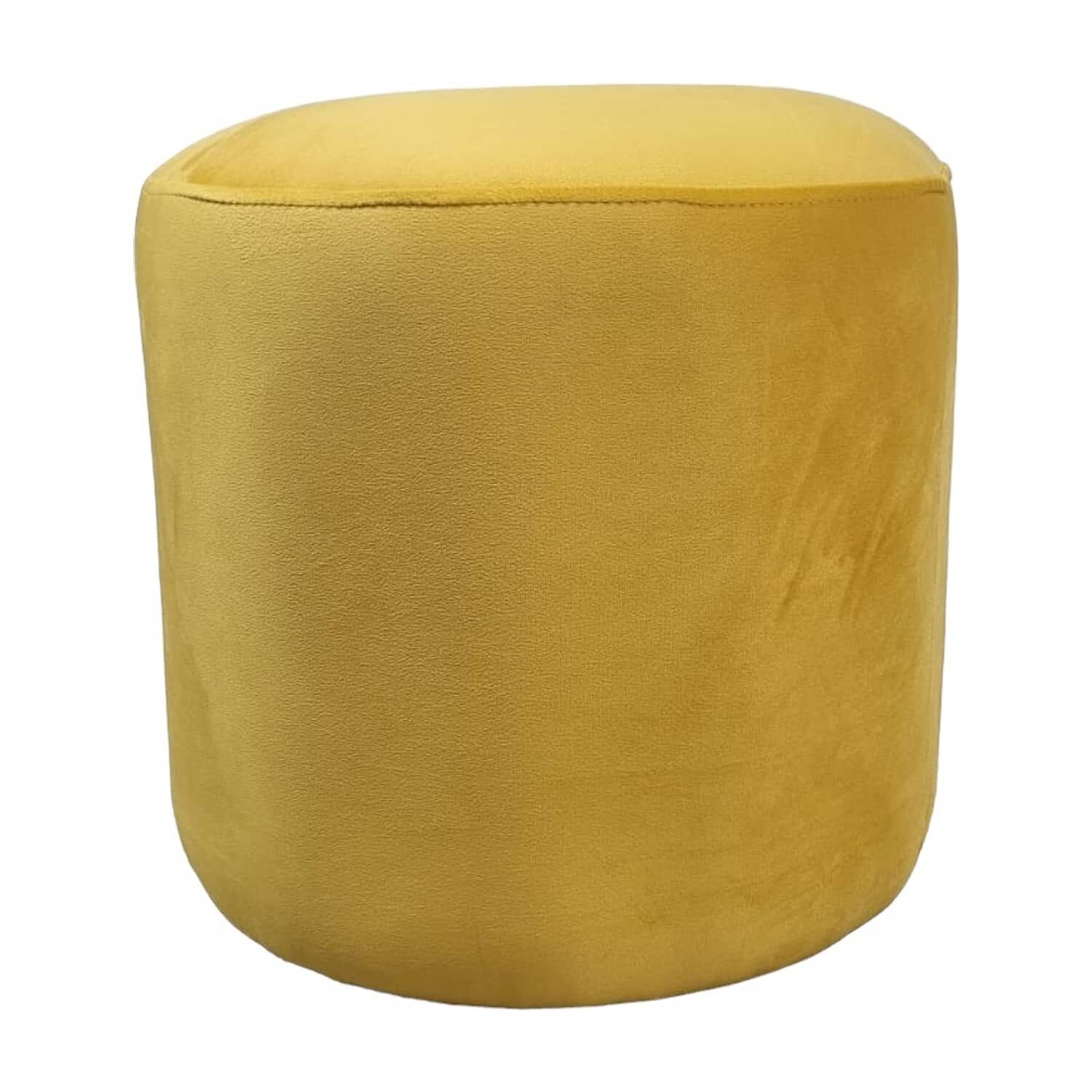 Pouf Redondo Felpa Ocre image number 1.0