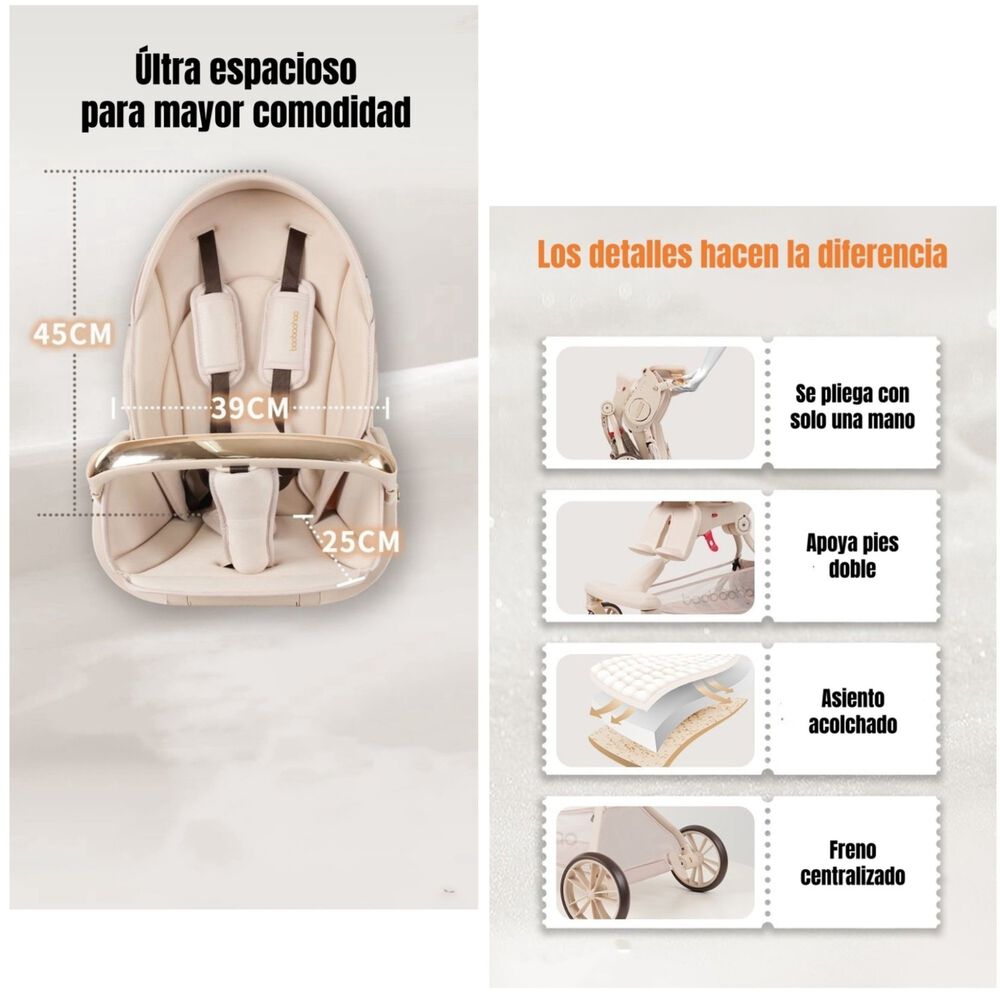 Coche De Paseo 360&deg; Reclinable Astra Negro Lubabycas image number 7.0