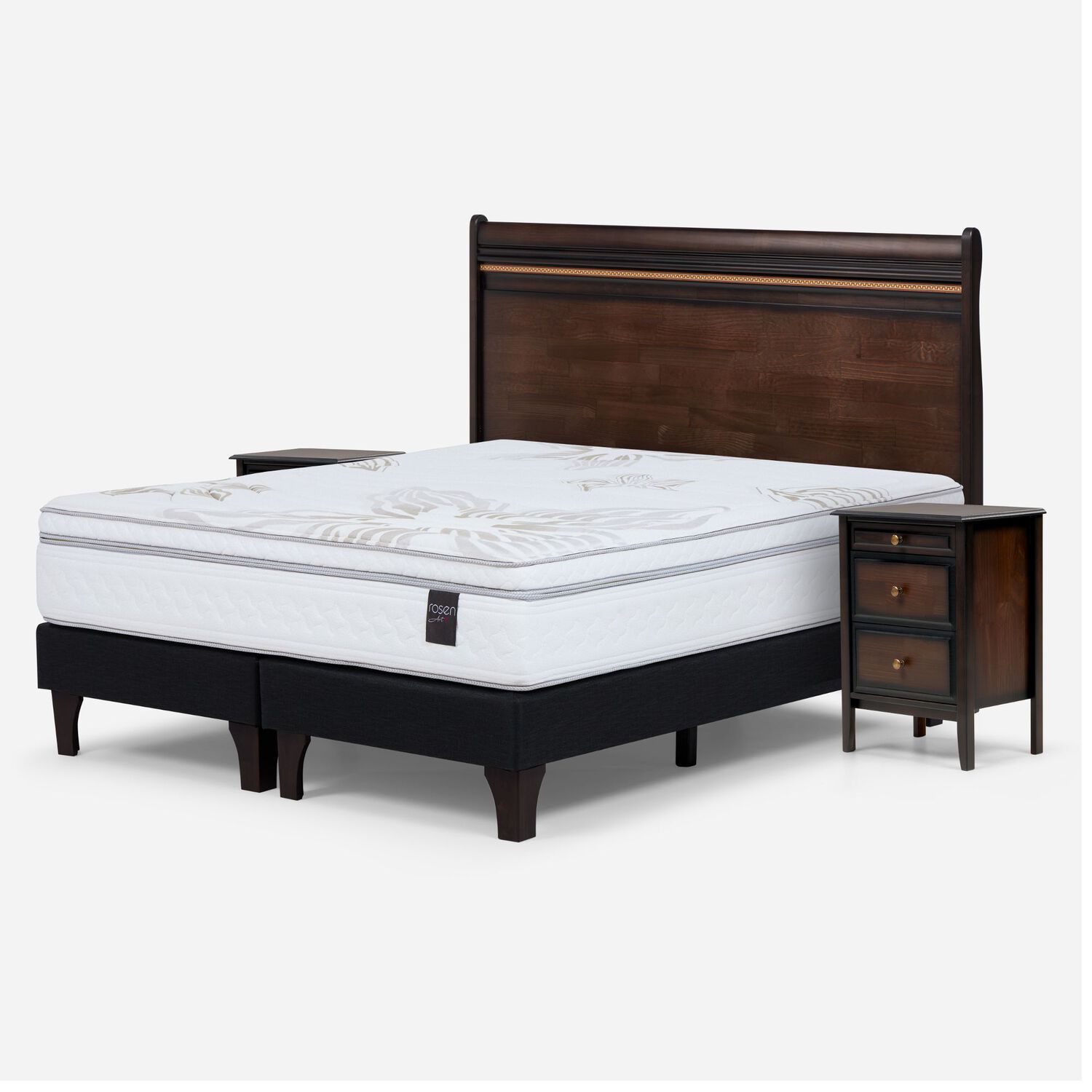 Cama Europea Rosen Art 4 / Super King / Base Dividida + Set De Maderas image number 7.0