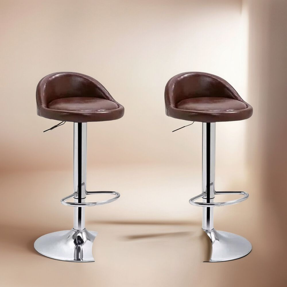 Pack 2 Silla Bar Altura Regulable Taburete Respaldo Negro image number 0.0