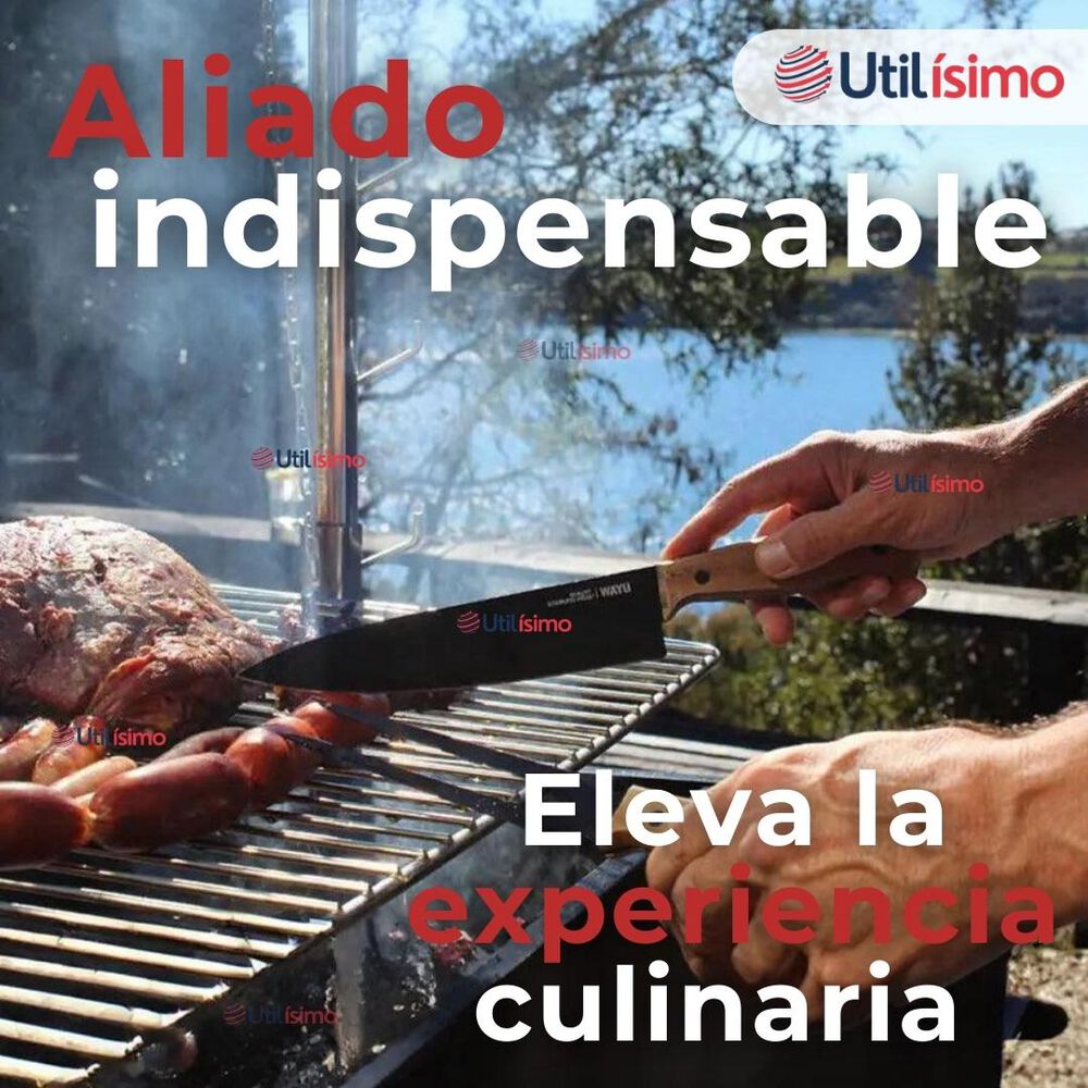 Set Cuchillo + Tenedor Para Parrillas Y Asados Acero Inoxidable image number 4.0