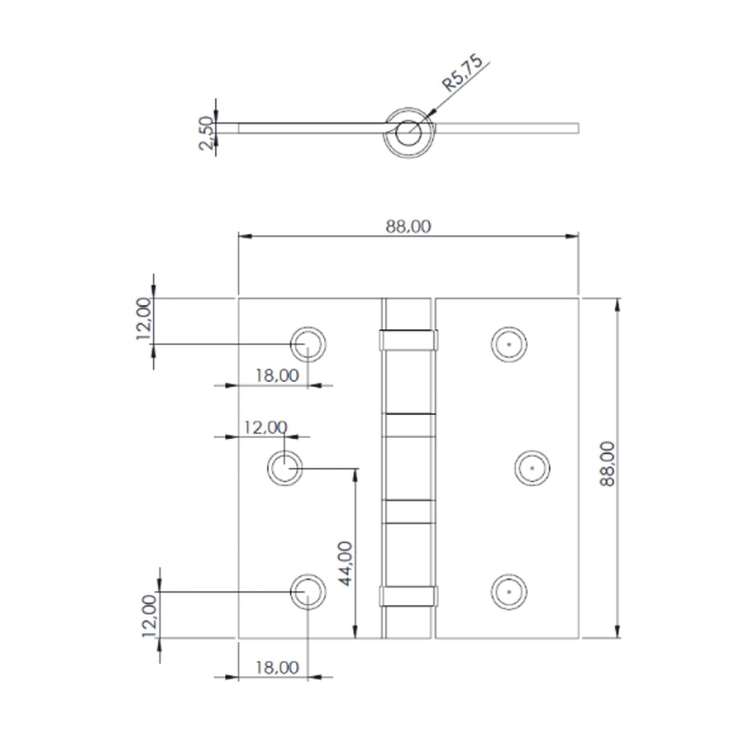 Pack 3 Bisagras Fierro Odis Con Rodamiento 3,5&rdquo;&times;3,5&rdquo;&times;2,2mm - Bronce image number 5.0