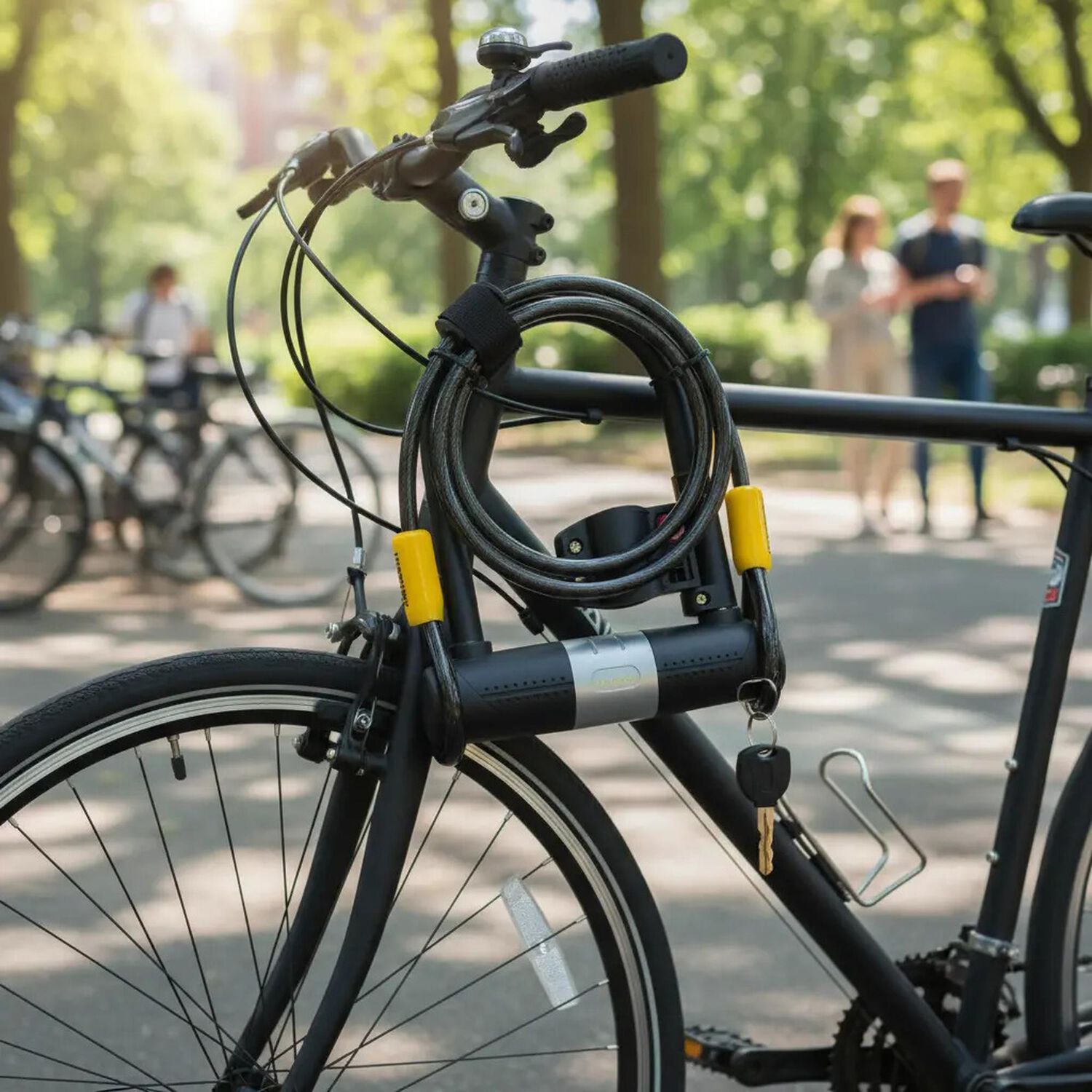 Pack 2 Candados U-lock Bulldog Con Cable Para Bicicleta Negro image number 2.0