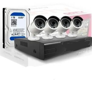 Kit Cctv 4 Camaras De Seguridad 2 Mp Ahd Con Disco Duro 1 Terabyte