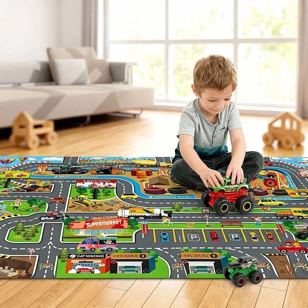 Juguete Alfombra Infantil Plegable Grande Con Autos Monster image number 0.0