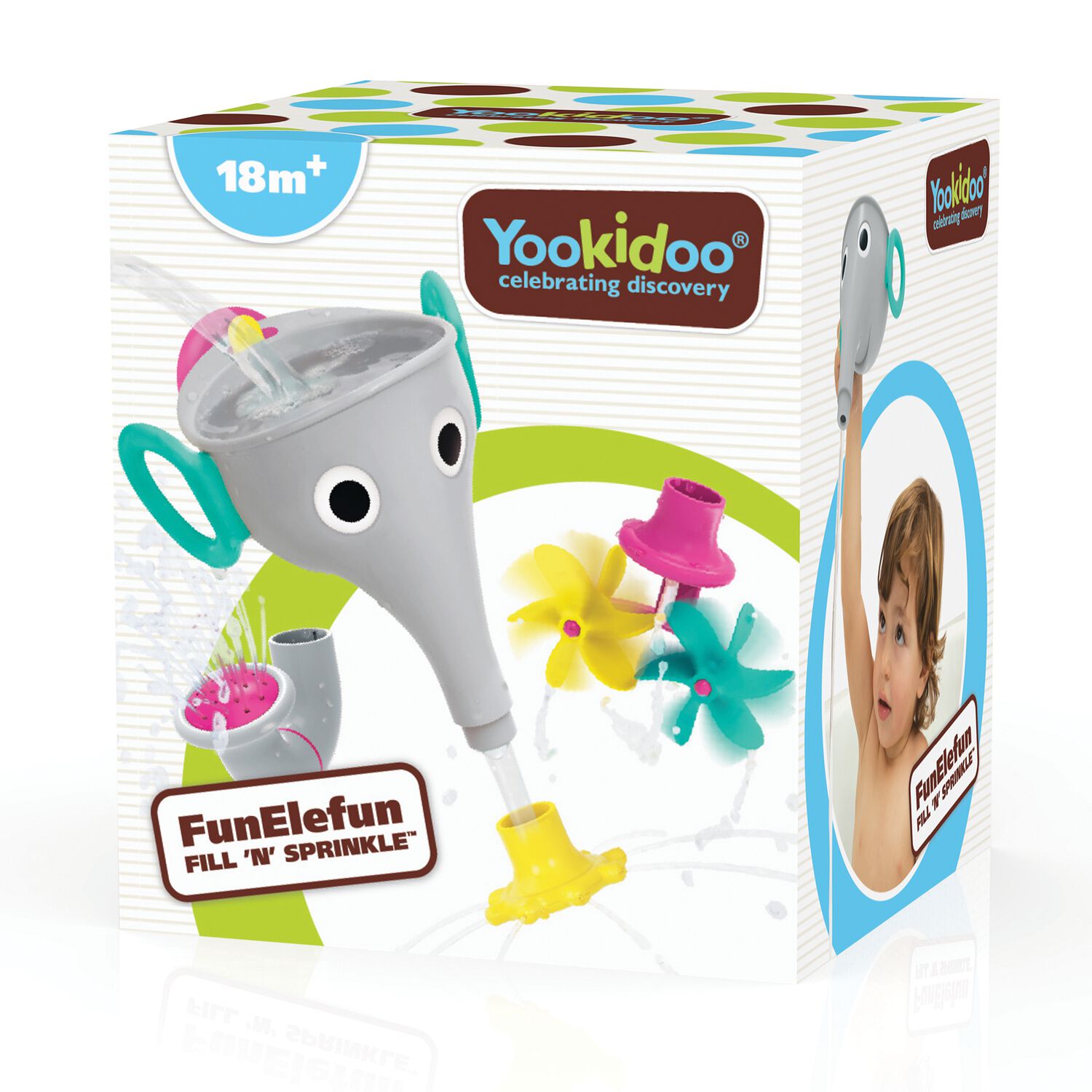 Juego De Ba&ntilde;o Elefante Embudo Gris Infantil Beb&eacute; Ni&ntilde;o Ni&ntilde;a Tina Yookidoo image number 5.0