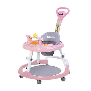 Andador Caminador 4 En 1 Aita Con Manilla Lubabycas Rosado