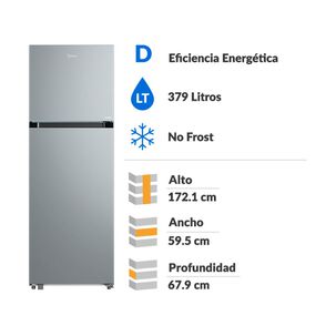 Refrigerador Top Freezer Midea Mdrt533eve50 / No Frost / 379 Litros / D