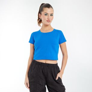 Polera Crop Colores Manga Corta Cuello Redondo Mujer Freedom