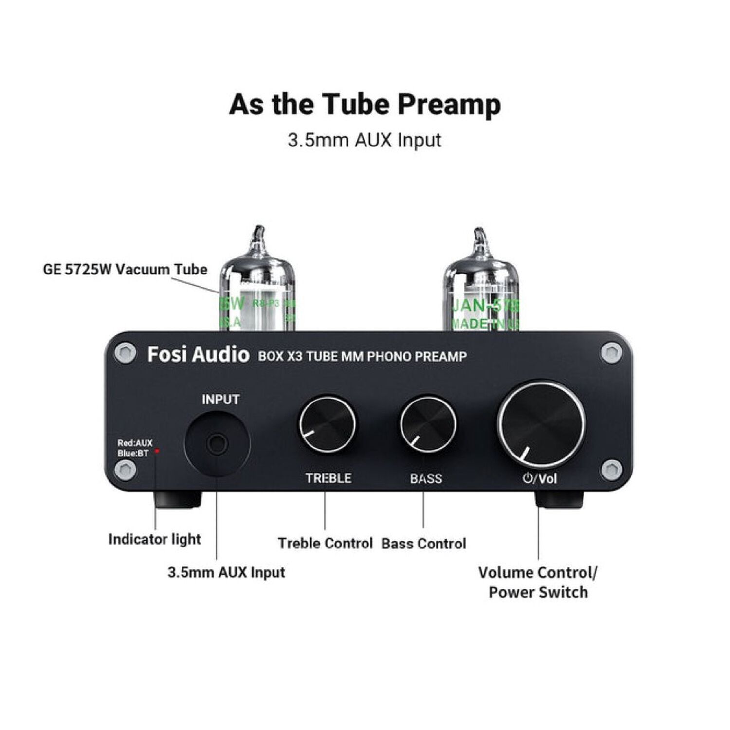 Preamplificador Bluetooth Para Tornamesas Fosi Audio Box X3 image number 4.0