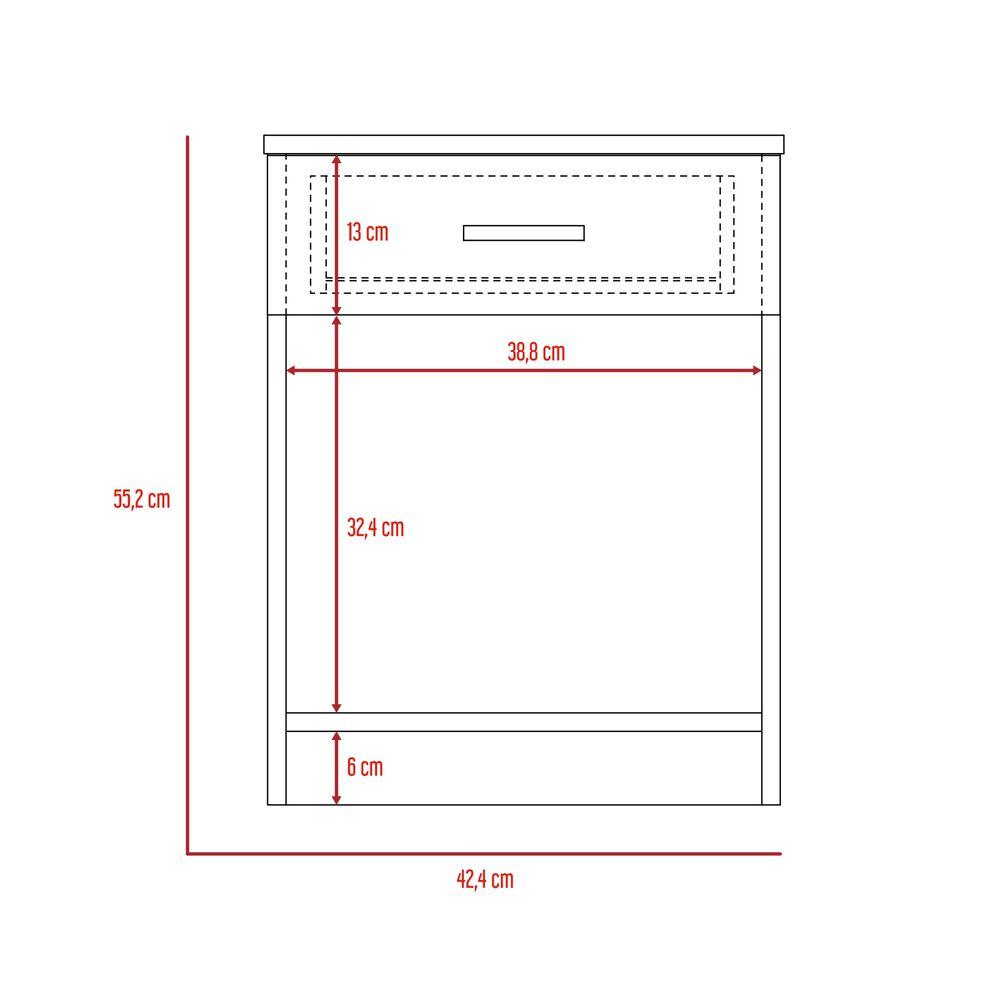 Velador 1 Cajon Fm-017b - Blanco image number 7.0