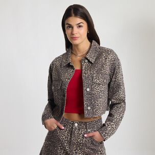 Chaqueta Denim Animal Print Mujer Rolly Go