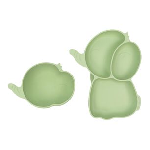 Set Alimentacion Bebesit Elefante Silicona Verde