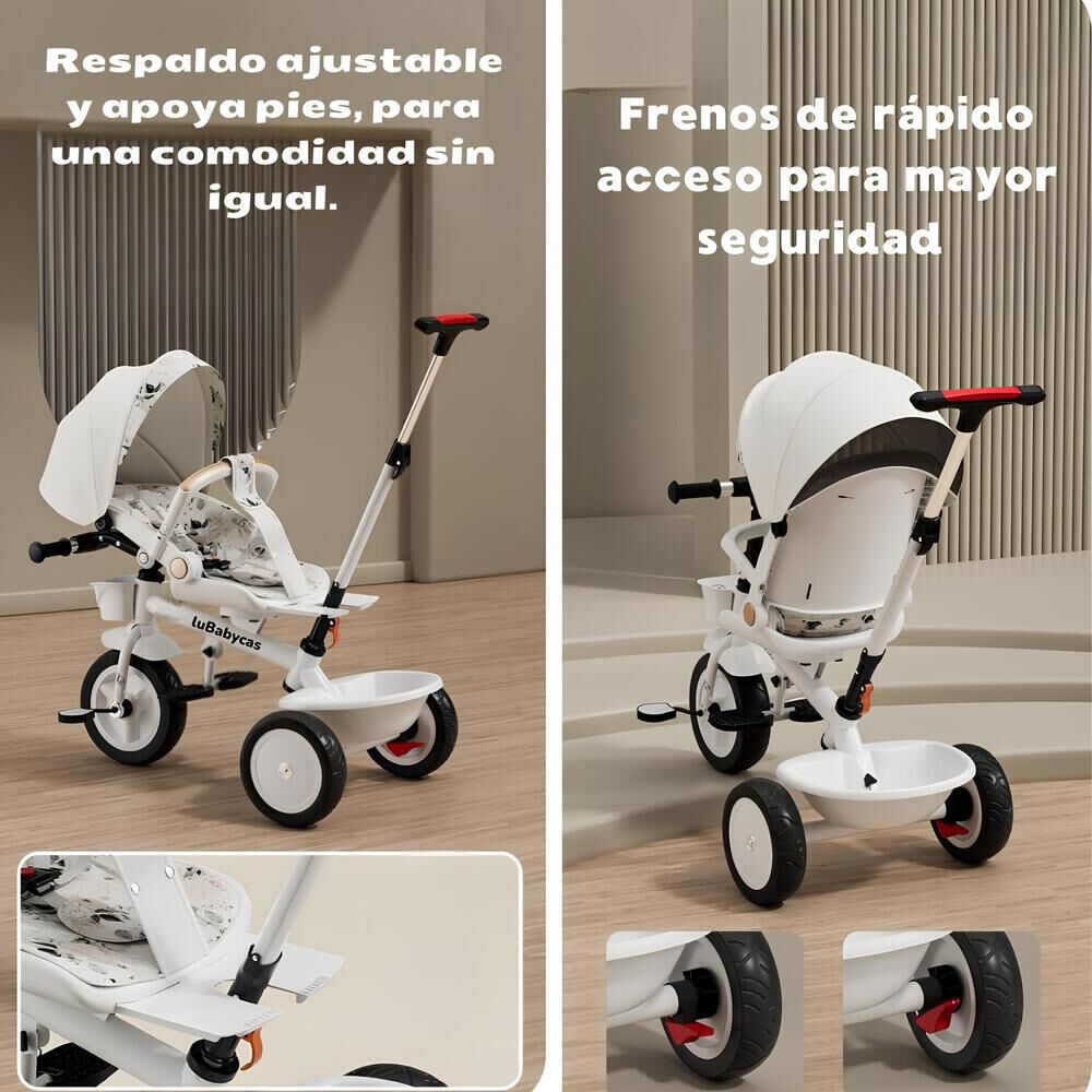 Triciclo Lubabycas 360 Multiposiciones Con Mesita Negro image number 1.0