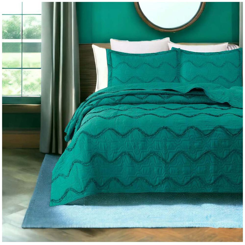 Cubrecama Bordado Premiun 2 Plazas Turquesa image number 0.0