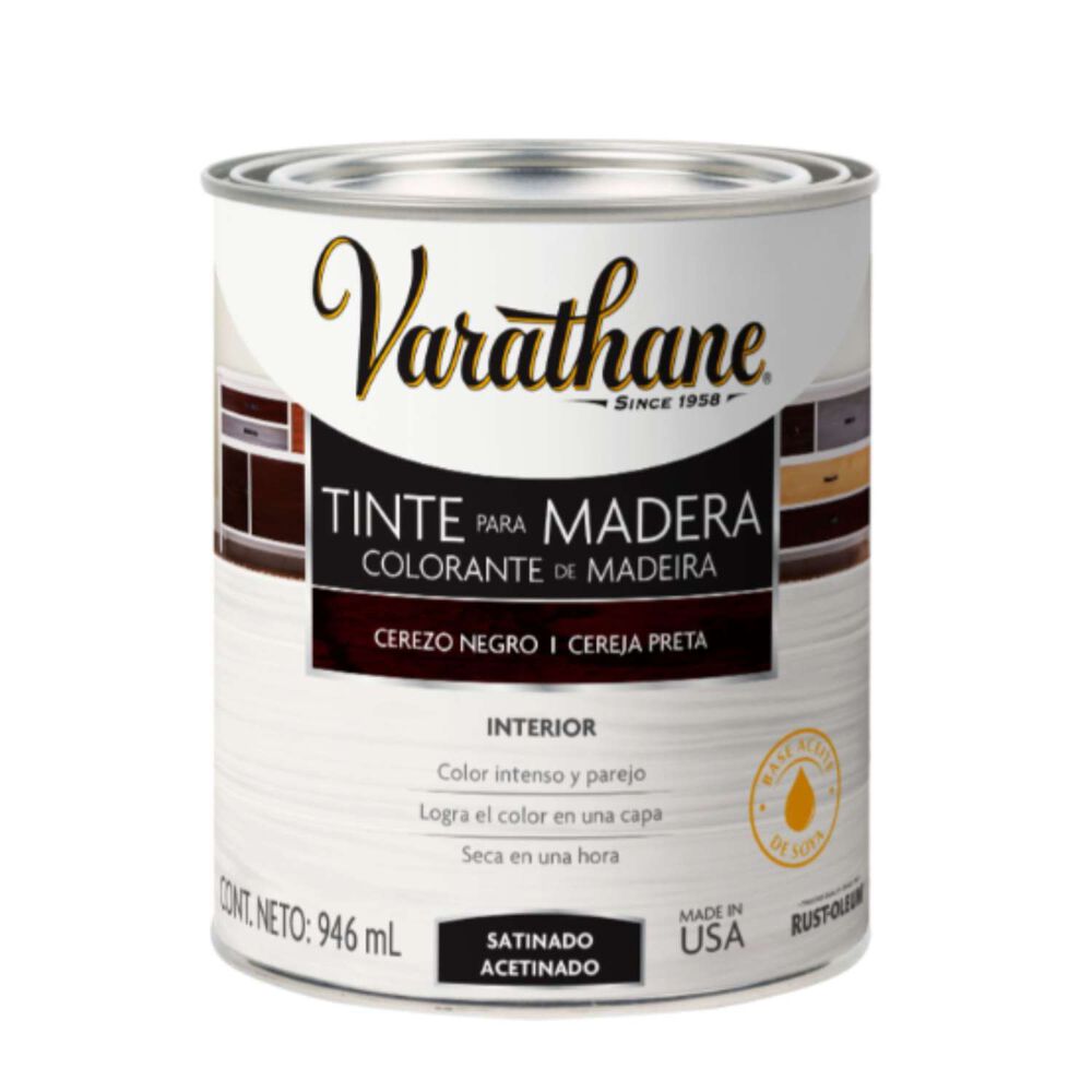 Tinte Para Madera Satinado 946ml Negro - Varathane image number 0.0