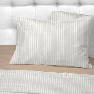 Sabanas Andes 180 Hilos Estampada Franjas Taupe King
